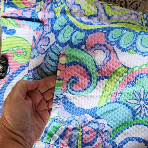 Lilly‎ Pulitzer The Callahan Short sz 16 Pique Texture Ocean - Picture 11 of 16